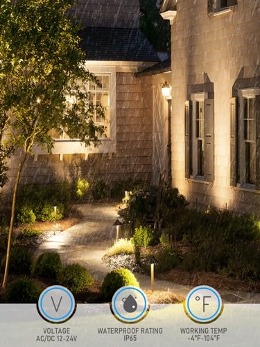 Image of LEONLITE 6-Pack 3CCT Low Voltage LED Pathway Lights, Ruffles Head
