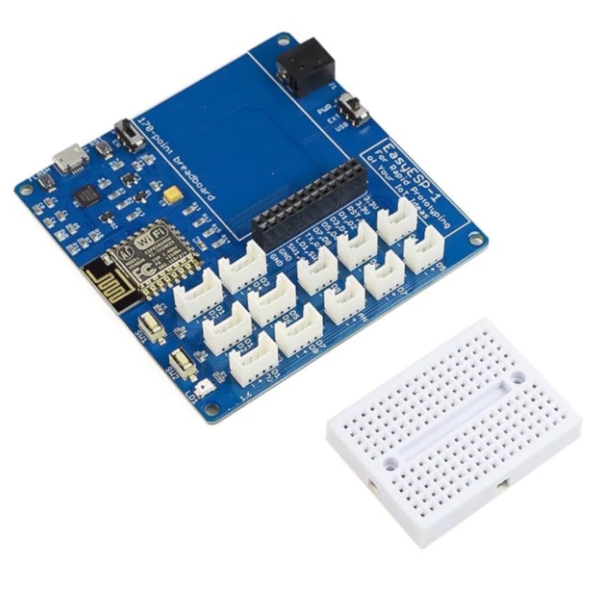 Image of Robocraze ELECROW EasyESP-1: Rapid Prototyping WiFi ESP8266 Experimenter Board - Easy Programming, GPIO Access, Breadboard