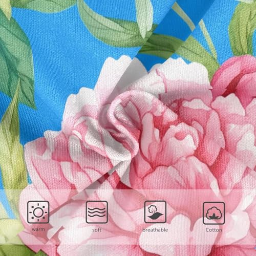 Watercolor Pink Peonies Floral Blue Cute Panties Girl Toddler Girls Underwear Cotton Fun Briefs Girls Undies 2t3