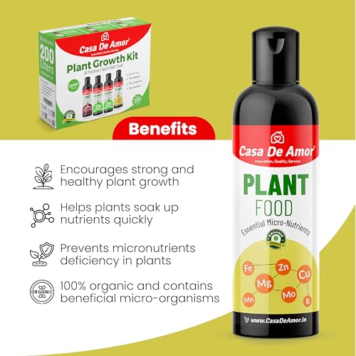 Image of Casa De Amor Plant Growth Kit 3-in-1 Liquid Plant Nutrition Boost Growth, Enhance Roots, and Nourish Plants | Ideal for Indoor and Outdoor Gardens (4 packs of 200 ml)