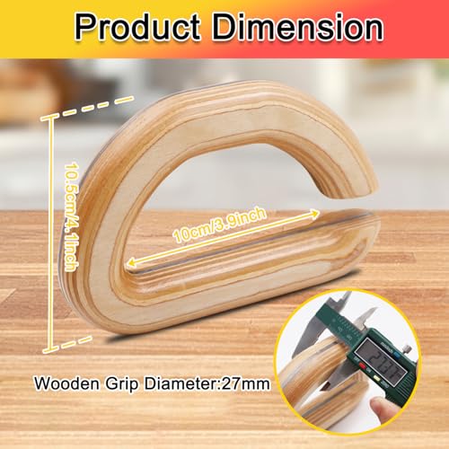 Image of Wooden Resistance Bands Handles Versatile Exercise Handles with Anti-Slip Grip Tapes for Elastic Band Workouts Home Gym Strength Training and Full-Body Workouts