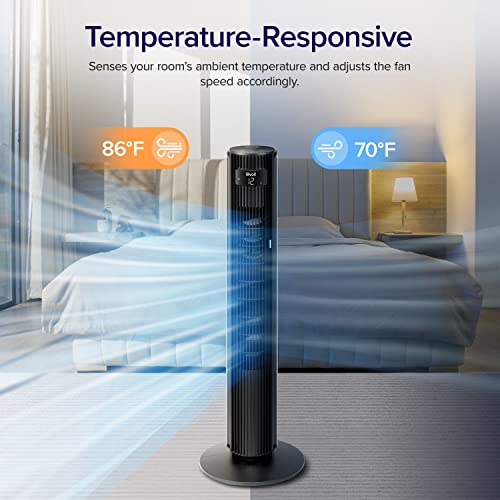 Image of LEVOIT Classic 42inch Tower Fan for Home, 1252 CFM Powerful Home Fans that Blow Cold Air, 25dB Mute for bedroom sleep, 90 L&R, 60 U&D Oscillation, 12H Timer, 12-Speed and 4-Mode with sensor, Remoter