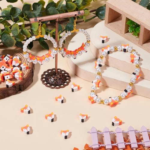 SUNNYCLUE 1 Box 300pcs Animal Clay Beads Cute Animal Beads Small Lovely Smart Forest Cartoon Animals Fox Spacer Bead Bulk for Jewellery Making Bracelets Keychain Earrings Diy Gift Supplies Accessories - Image 4