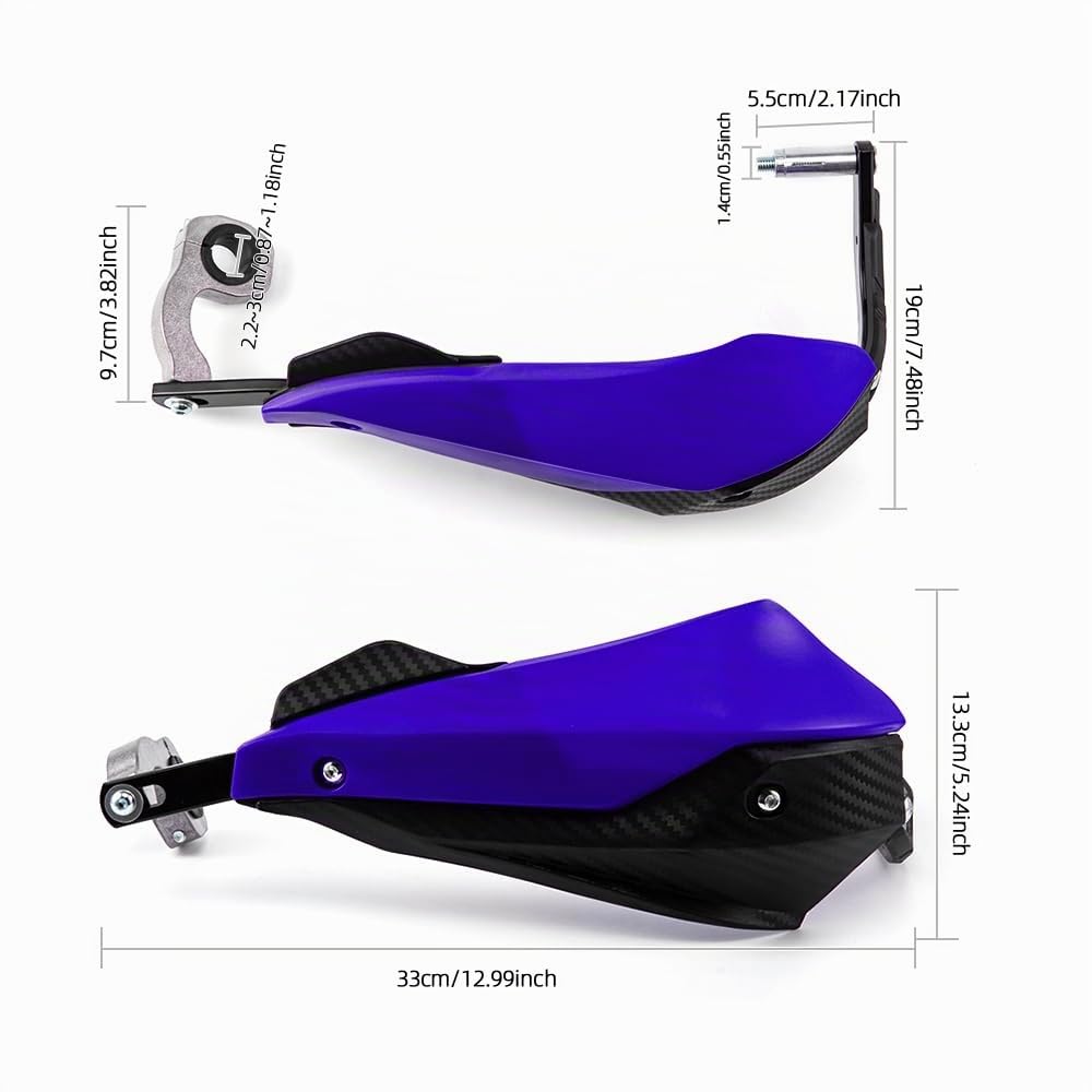 Protège-mains APEBAZY pour motos tout-terrain 7/8« 22 mm et 1 1/8 » 28 mm avec protège-mains pour motos tout-terrain Compatibles avec les motos tout-terrain, les motos de cross (Bleu)