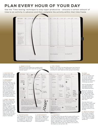 Image of TINYCHANGE Pro Planning Planner - B5 Diary + 400 Stickers | Goal Setting Diary & Productivity Journal