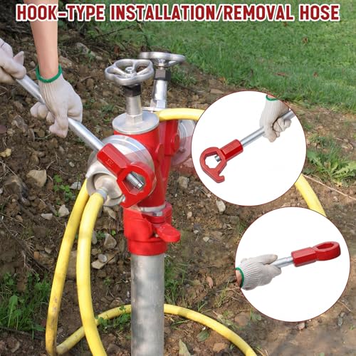 Image of Tandefio 1 Pcs Fire Hydrant Wrench, 1-1 /2 inch to 6 inch, Red | Adjustable Hydrant Key for Utility Crews, Multifunctional Hydrant Wrench for Tightening Fire Nuts Tightening Water Pipes