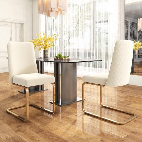 PCXWTLN Juego de 2 sillas de comedor de terciopelo, lujosas, para sala de estar, dormitorio, sillones de salón, diseño de espalda de diamante, con patas de soporte de metal plateadas, gris y beige, 88