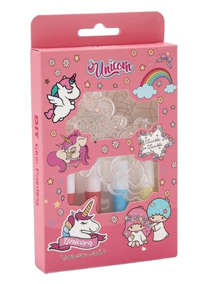 Image of YRTOYS DIY Soft Glue Painting Craft Kits, Crystal Paint Arts and Crafts Set with Crystal Pendant and Chains, Keychain Pendant Making Kit for Girls & Boys (Pack of 1) (Unicon)
