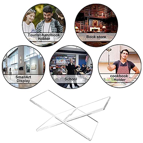 Acrylic Book Stand Clear Book Holder For Books, Newspaper, Magazines, Textbooks, Recipe Holder Picture Display #TOP6