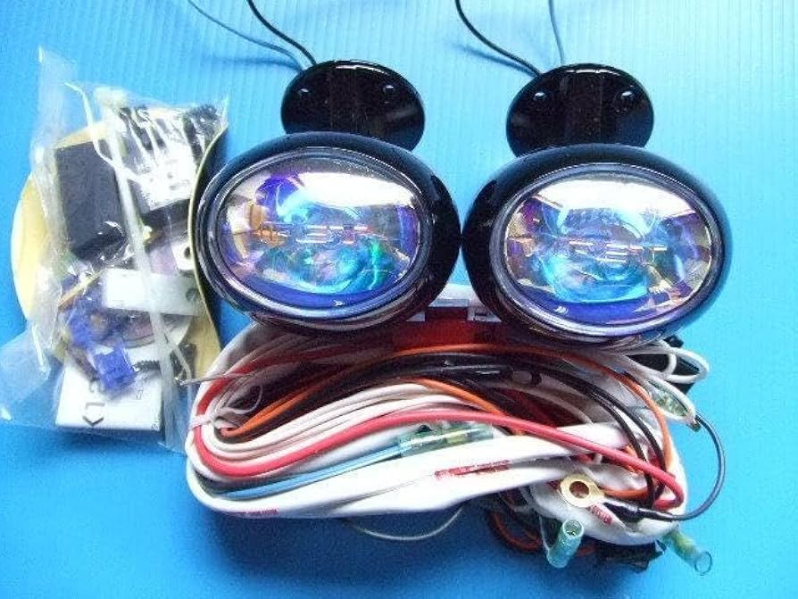 ビンテージフォグランプ、ヘッドライト レトロビンテージクラシックメタルバイクLEDヘッドライト