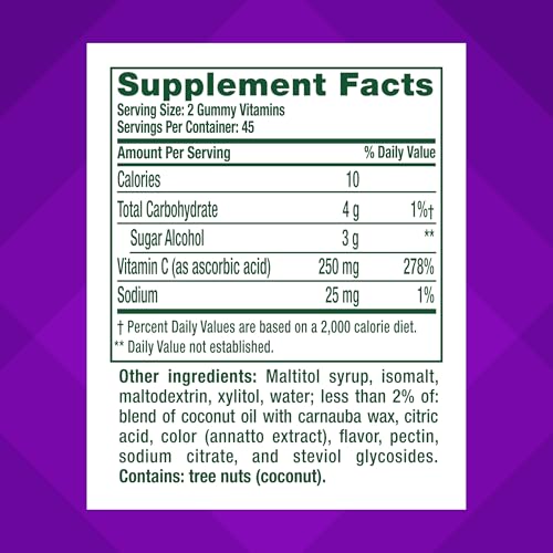 Vitafusion Vitamin C 250 mg Per 2 Gummies Sugar Free | 90 Count - image 3