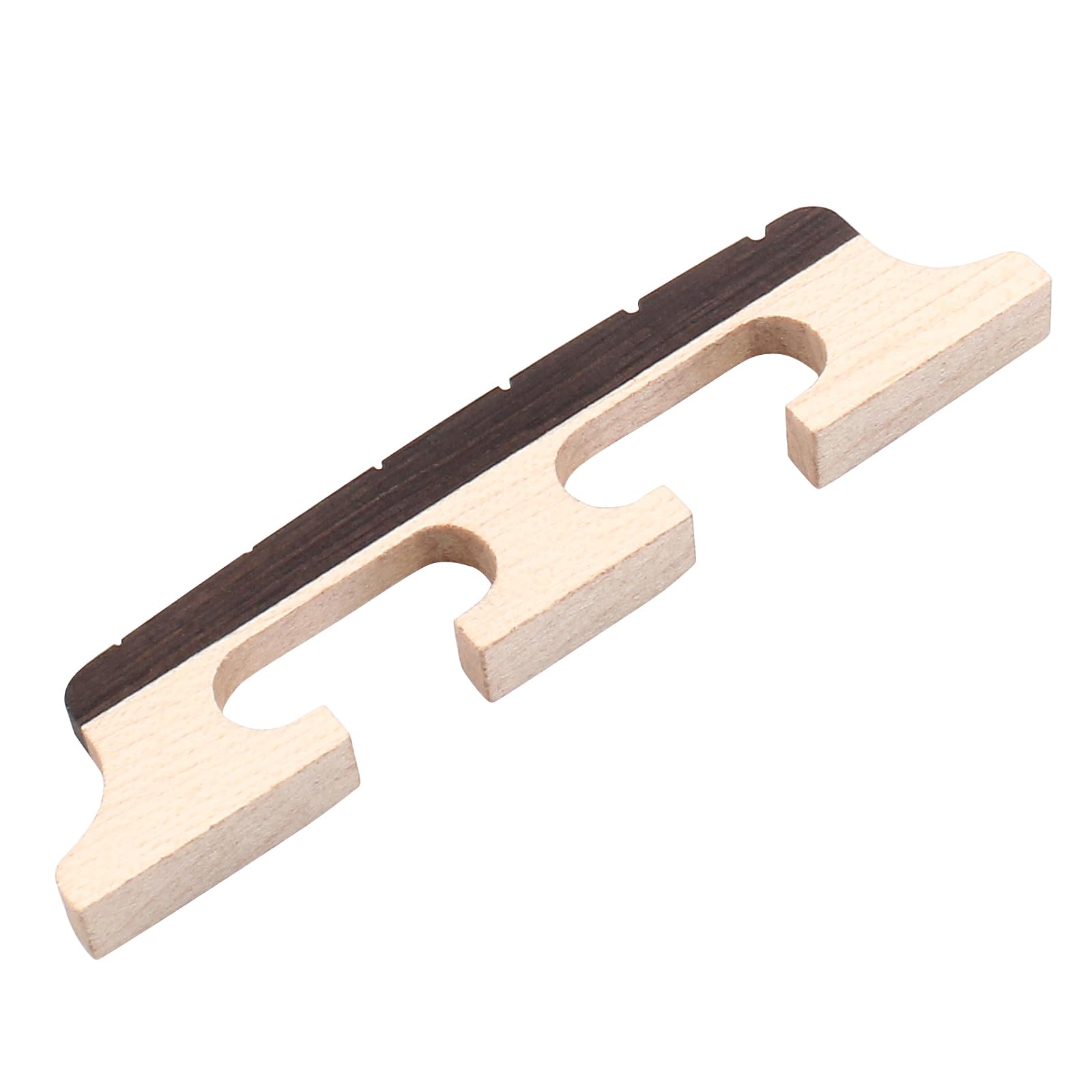Piutouyar 6 String Banjo Bridge, Wooden Banjo Bridge Parts Replacement Ebony and Maple Banjo Bridge Accessories
