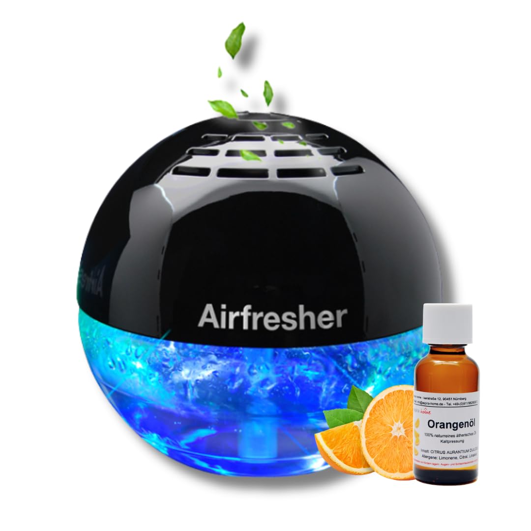 Aspira LURA Lufterfrischer mit Ionisator mit Orangen Öl, Airfresher Bowl Duftzerstäuber für bis zu 200 m², Raumduftgerät ohne Farbstoffe, für Wohnzimmer, Büro und frische Raumluft
