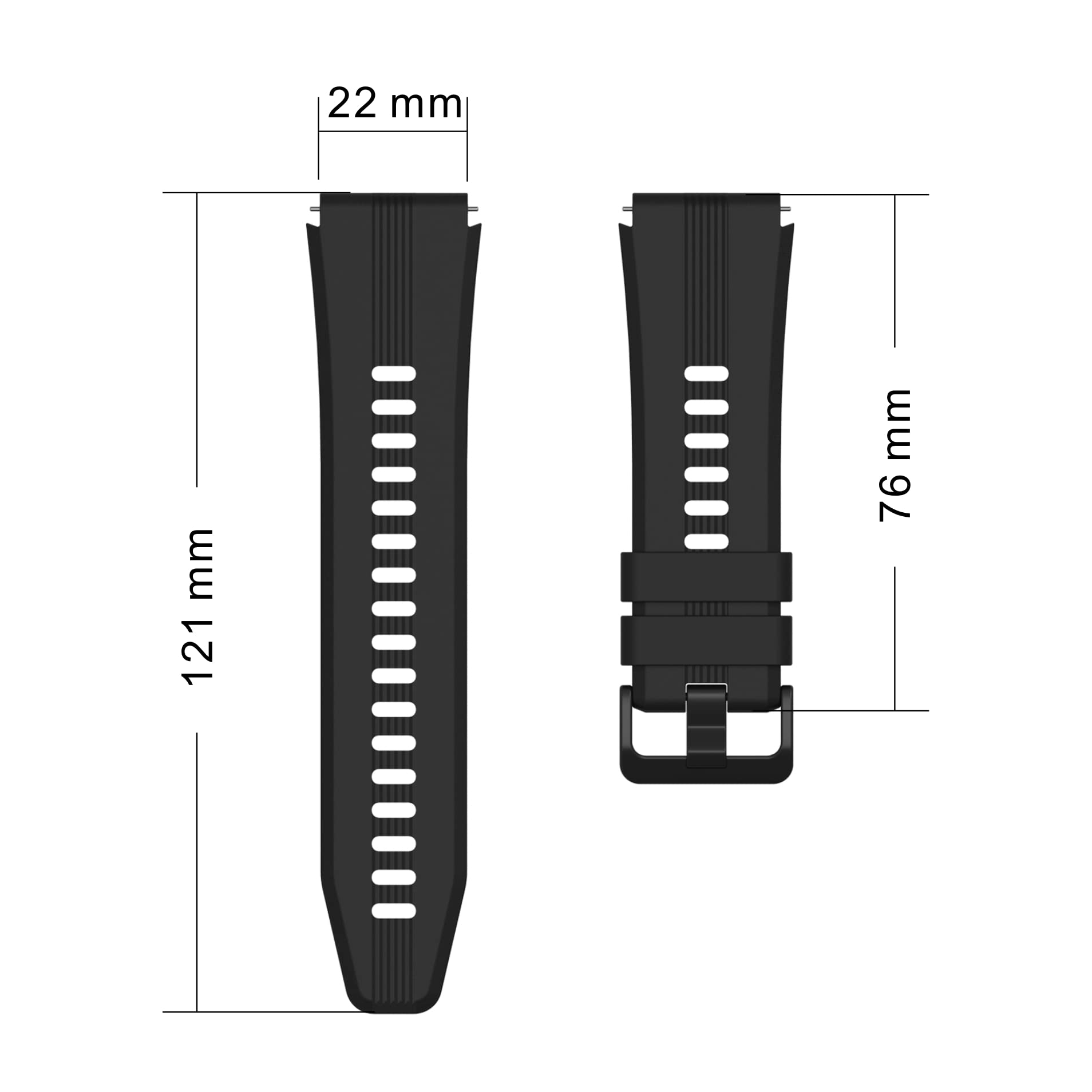 Miękkie silikonowe paski do szybkiego odpinania, wypukłe paski, 20 mm, 22 mm, miękkie gumowe paski do zegarków kompatybilne z Honor Watch GS3, dla kobiet, mężczyzn, 22mm