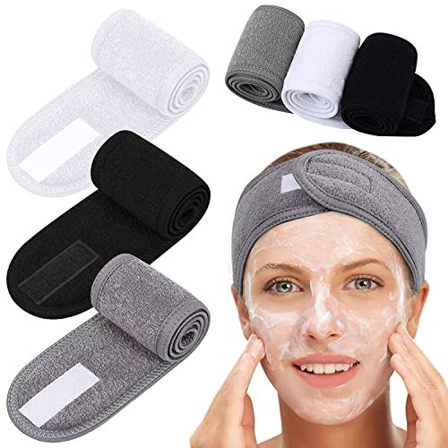 Lot De 2 Bandeaux Enveloppants Réglables Rose - Pour Maquillage, Spa, Soins Du Visage