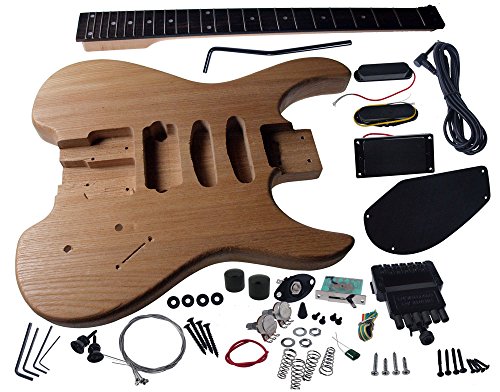 Solo SB Style DIY Guitar Kit, Ash Body, Headless Maple Neck