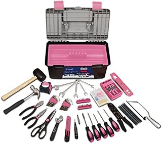 Apollo Tools DT7102P Household Tool Kit with Tool Box, Pink, 170-Piece, Donation Made