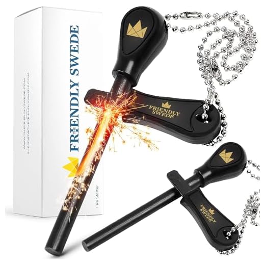 The Friendly Swede Fire Starter for Survival - Ferro Rod Fire Starter Sticks, Easy Grip Flint and Steel Striker for Camping and Emergency (2 Pack)