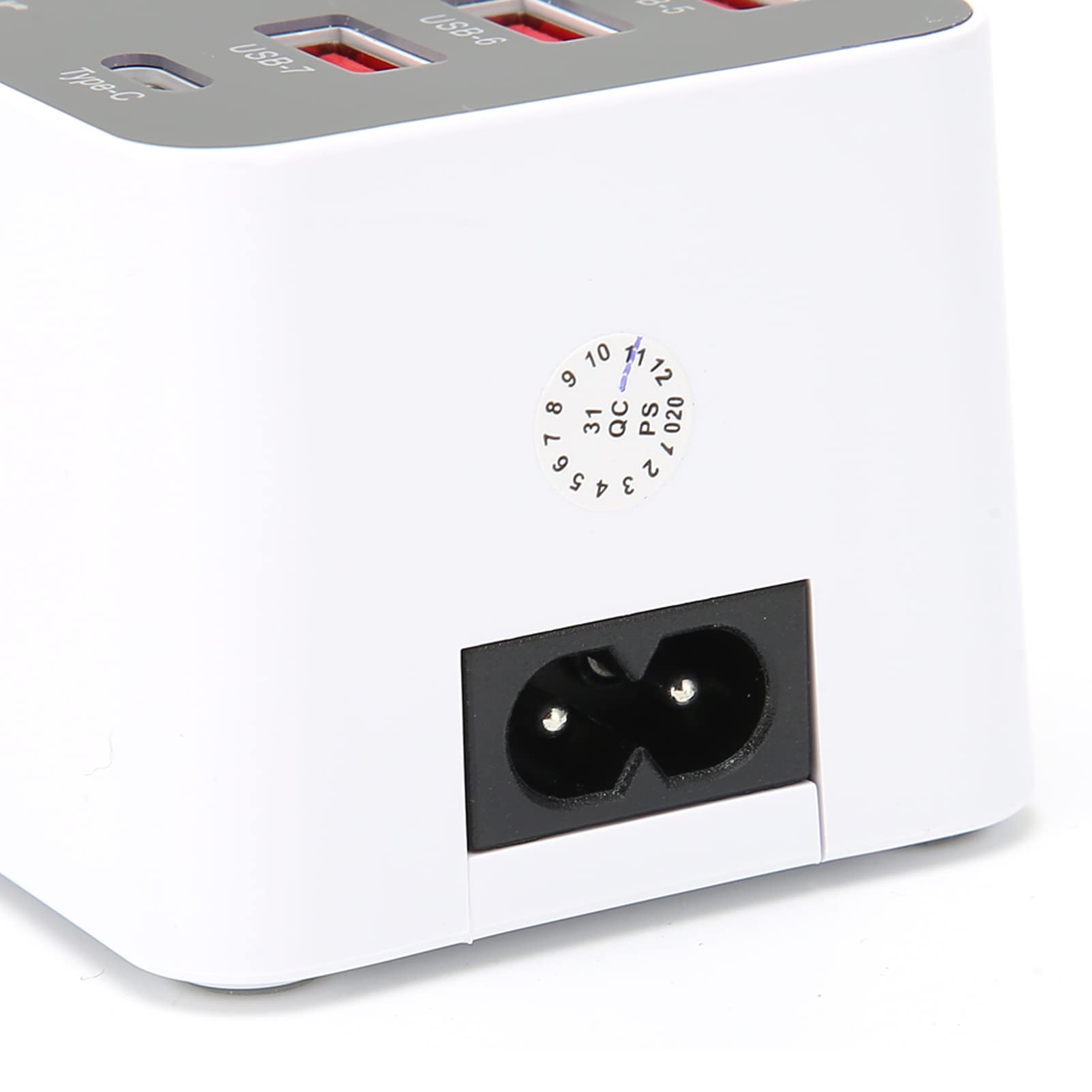 Annadue Cargador USB Hub de Puertos Múltiples, Estación de Carga de Escritorio de 8 Puertos y 40 W, con Pantalla LED, Puerto USB C, Carga Rápida QC 3.0, para Teléfono, Tableta,