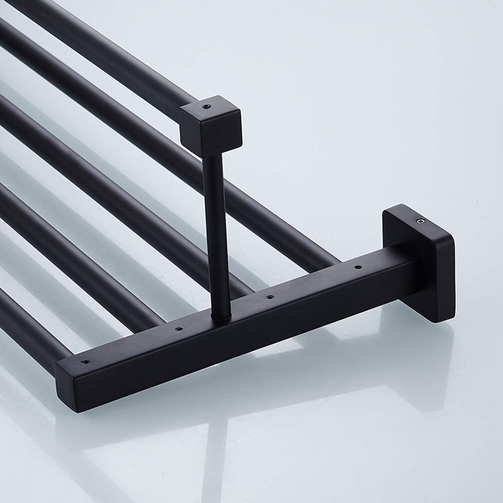 Estante Negro para baño, Toallero Simple nórdico, Estante Flotante, Estante montado en la Pared, toallero del baño, Estante de Aluminio 40x22x13.5cm (Size : 40x22x13.5cm)