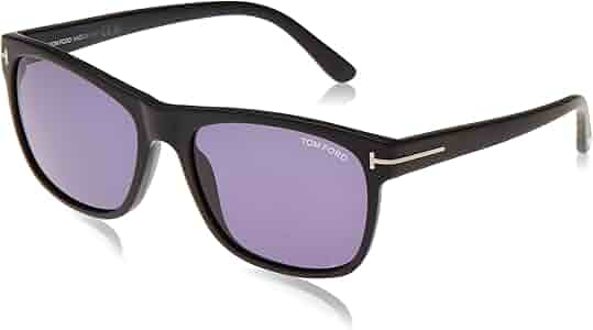 Amazon.com: Tom Ford GIULIO FT 0698, Matte Black/blue, Men's