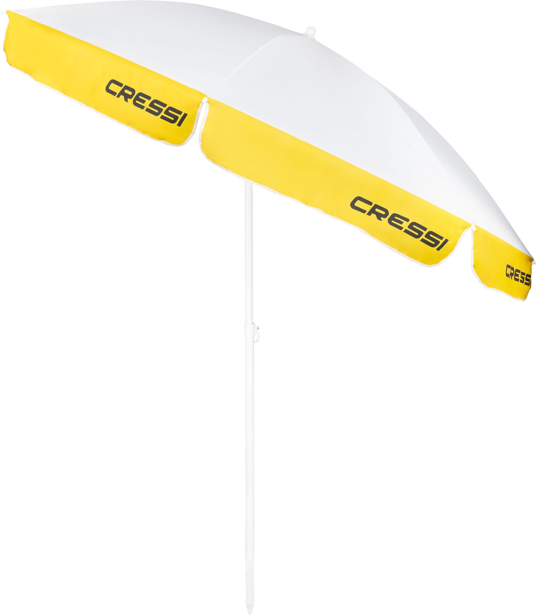 Cressi Sunshell Umbrella Parasol Pro White/Yellow/Black - Leichter und Tragbarer Sonnenschirm für den Außenbereich, zum Schutz vor Sonne und Wetter, Weiß/Gelb/Schwarz, Ø 220cm