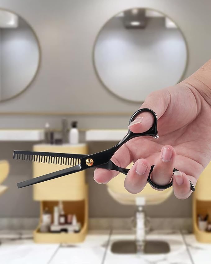 Feelhigh Professional Stainless Steel Barber Salon Hair Cutting Thinning Scissors Hair Cut Scissor with Comb 4