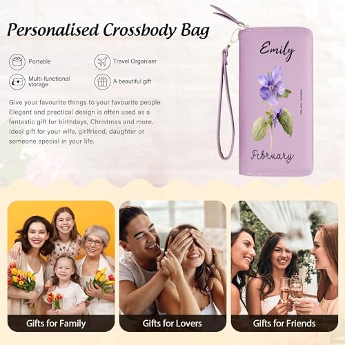 Image of GEEAD Custom Design Wristlet Wallets for Women PU Leather RFID Blocking Wallet