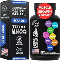 Essential Amino Acids Supplement for Women & Men - Vegan BCAA Amino Acid Complex for Muscle Growth with All 9 BCAAs Essential Aminos - Advanced Workout Power & Recovery Formula - 120 EAA BCAA Pills