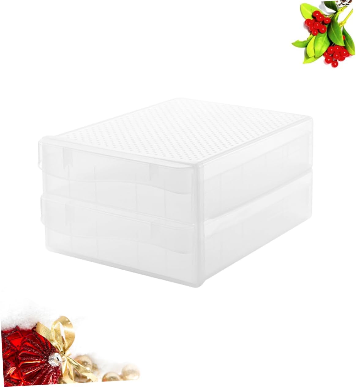 Gadpiparty Double-Deck Plastic Egg Holder Lid Stackable Refrigerator Organizer Container for Eggs and Dumplings Storage Tray for Home Use