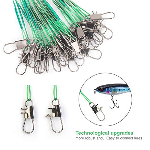 60Pcs Fishing Tackle Leaders, Steel Fishing Leaders With Swivels And Snap, Nylon-Coated Fishing Leader For Connect Fishing Tackle Lures Or Hooks, 7.5, 11.7, 12.9 Inch #TOP2