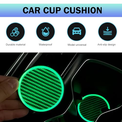 2 Posavasos Luminosos para Auto Carbon Fiber 2.83" miniatura 4
