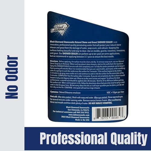 Natural Stone and Grout Penetrating Shower Sealer. Marble, Granite Travertine, Limestone. Protects Making Them Easy to Clean. Works Also on Grout in Tile, Ceramic, and Porcelain. 1-Quart - Image 3