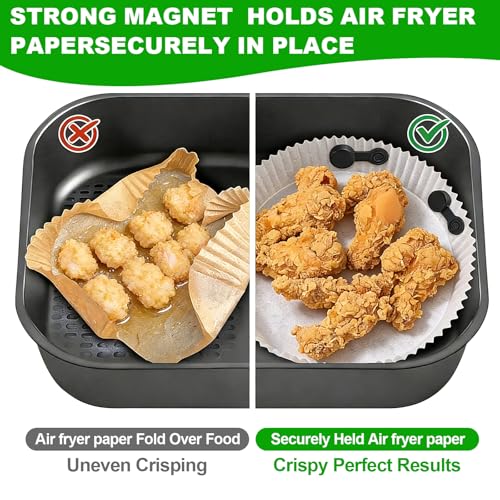 12 Stück Magnete für Airfryer Backpapier Silikon, Befestigung für Heißluftfritteuse Zubehör, Einfache Anwendung, Passend für Single Dual Basket Air Fryer