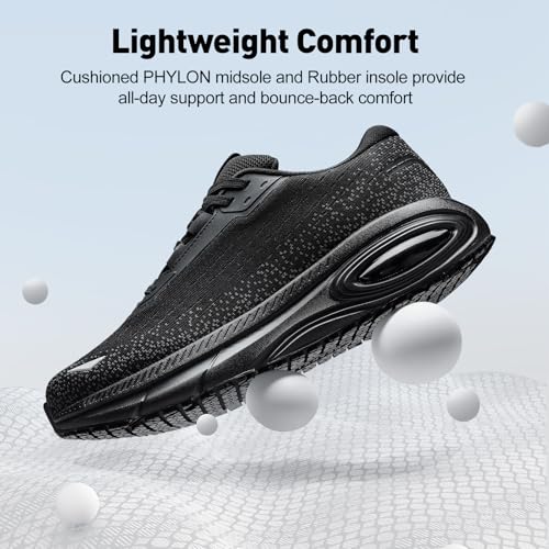Image of Men's Wide Width Non Slip Work Shoes, Air Cushion Lightweight Wide Toe Box Sneakers Water&Oil Resistant, Breathable Arch Support Food Service Chef Kitchen