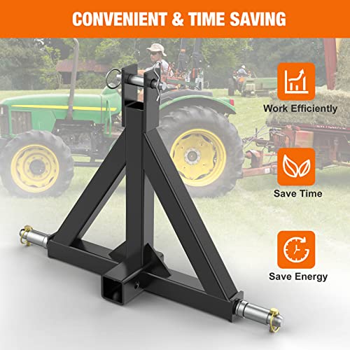 Sulythw 3 Point 2" Trailer Hitch Receiver Heavy Duty Tractor Drawbar Quick Hitch Category 1 Compatible With Bx, Kubota, John Deere, Nortrac, Kioti, Yanmar #TOP1