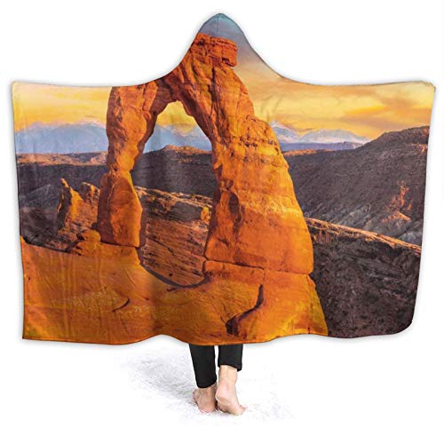 SDBUYW-ZQ Manta con Capucha Personalizada,Arcos delicados, Parque Nacional Arches, Utah, Suave Sherpa...