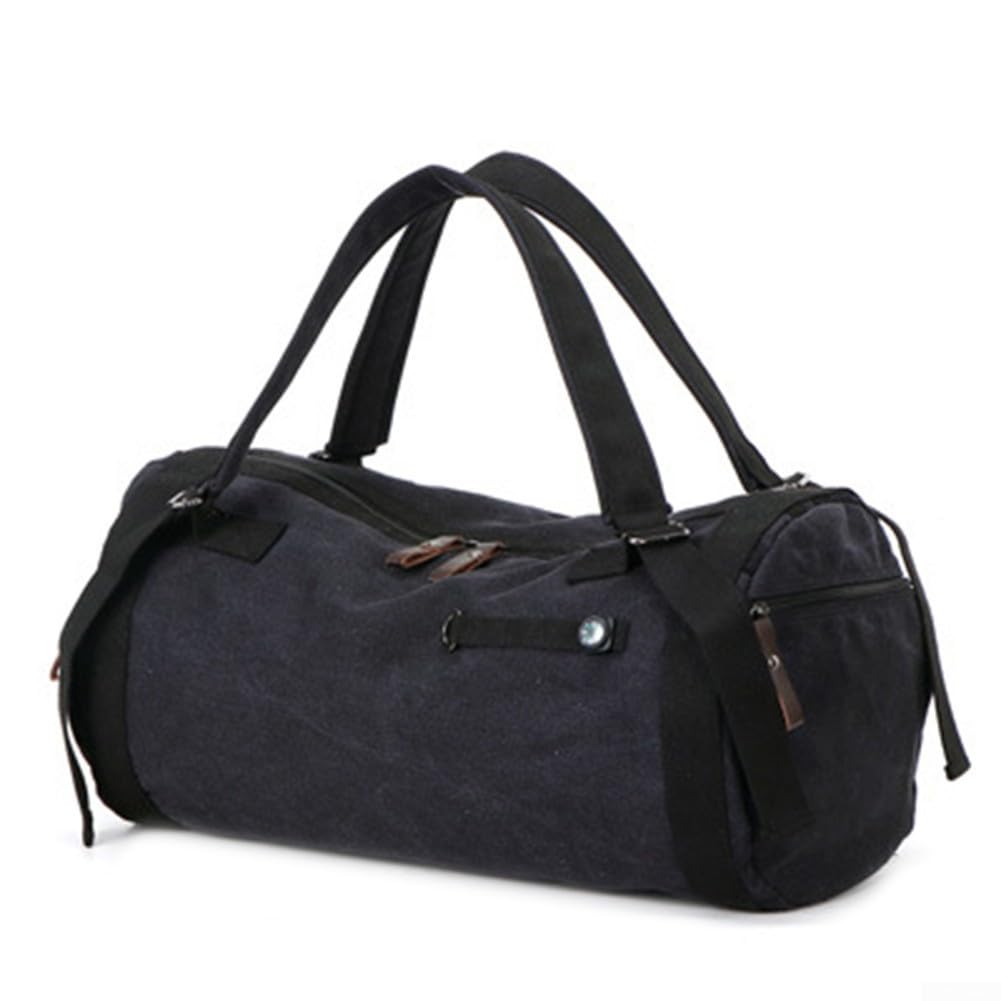 Bolsa de lona resistente de doble correa, perfecta para actividades al aire libre, Black