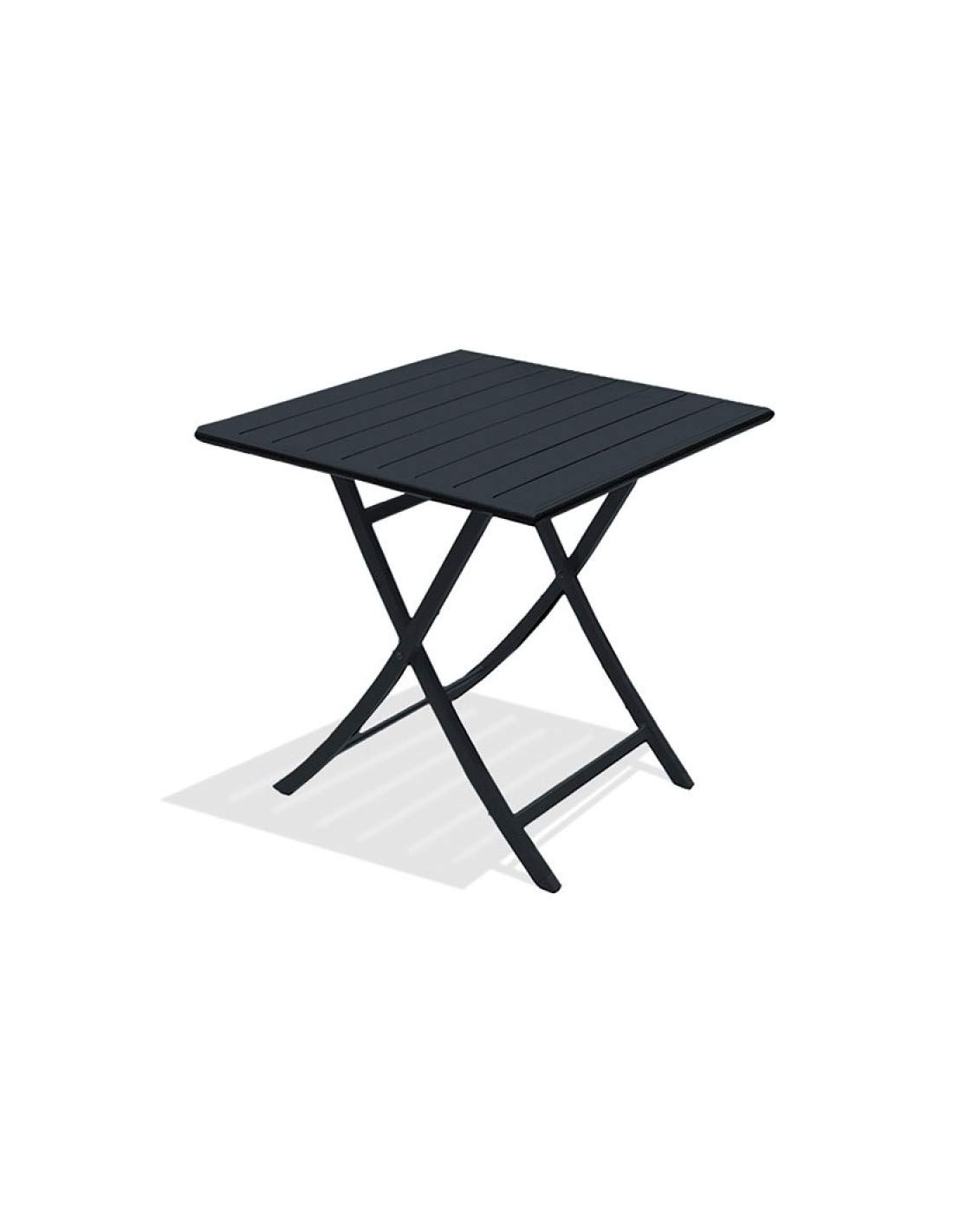 Guéridon de jardin pliant Marius en aluminium haut de gamme table carrée anthracite DCB
