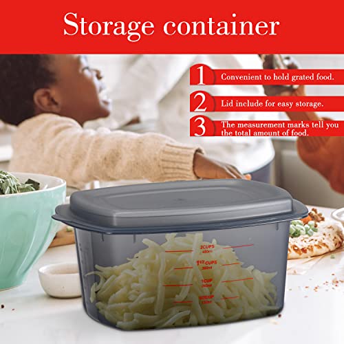 Ourokhome Box Grater With Container - 4 In 1 Stainless Steel Manual Kitchen Veggie Shredder Slicer Zester For Parmesan Cheese, Vegetable, Ginger, Coconut, Potato (Red And Black) #TOP3