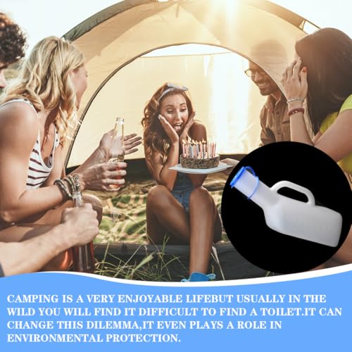 Urinals for Men Portable Urinal Bottle 32oz/1000mL Spilll Proof Travel Pee Bottles Plastic Mens Bedpan Male Urinals with Lid and Holder for Elderly Car Travel Emergency - Thumbnail 6