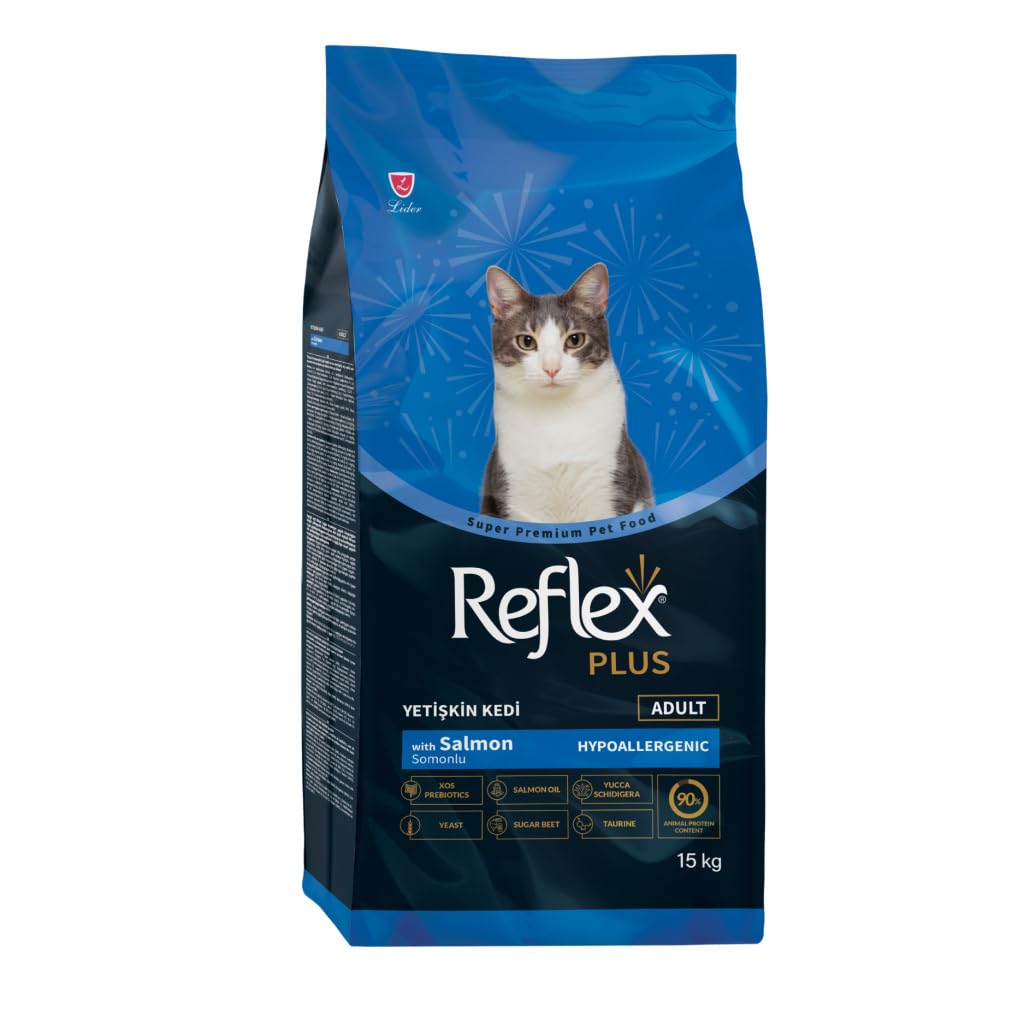 Reflex Plus Yetişkin Kediler için Somonlu Kedi Maması, 15 kg