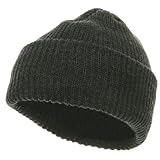 Solid Plain Watch Cap Beanie - Charcoal