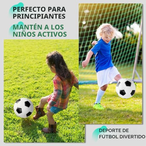 Miniatura 2 de Inpodak Balón De Fútbol Tamaño 3,Futbol Para Niños De 3 A 8 Años,Fútbol Clásico,Balón Con Bomba Manual,Balones Pequeños Para Juegos En Interior,Exterior Y Jardín,Regalos Futbol Niño