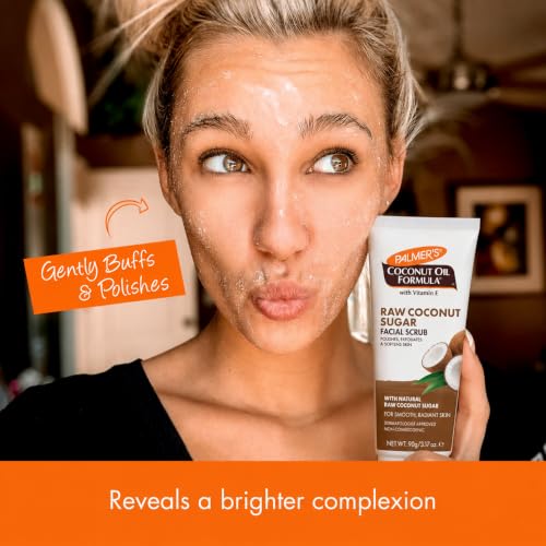 Palmer's Coconut Sugar Facial Scrub Exfoliator with Chamomile (3.17 Oz) | A face scrub that gently exfoliates away dirt and dead skin cells to reveal softer, calmer skin with a smooth, radiant glow - image 2