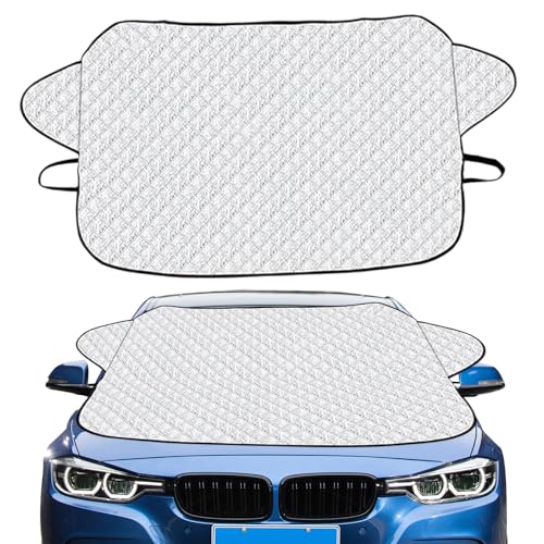 Protège Pare Brise Hiver, Universelle Bache Pare Brise Anti Givre, Bache Pare Brise Protection Couverture Repliable, Protege Brise Voiture Givre Couvrir, pour Anti Givre, Neige, Glace, UV, Pluie