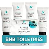 90 Piece Hotel Soap & Bulk Toiletries - Travel Essentials for BnB Hosts & Guests - Hotel Shampoo & Conditioner Supplies for Guests, Hotel Toiletries Bulk Set, Mini Bulk Travel Size Toiletries