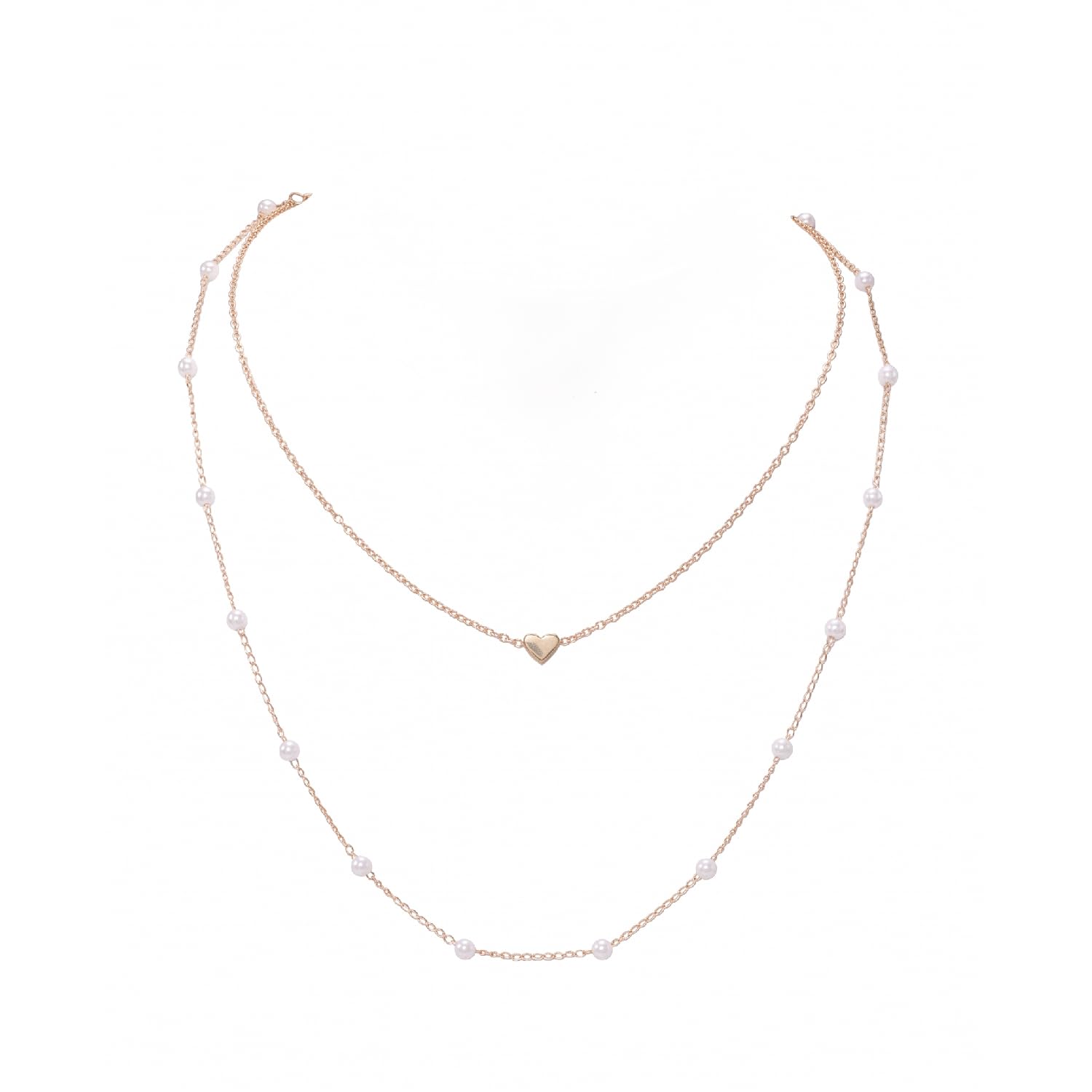 peora White Gold Plated Set of 2 Fancy Necklace for Women & Girls | Pearl Studded | Festive & Evening Jewellery | Gift for Her-picture-16