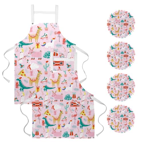 Tablier de serveuse chic à motif dinosaure pour la pâtisserie et le bistrot