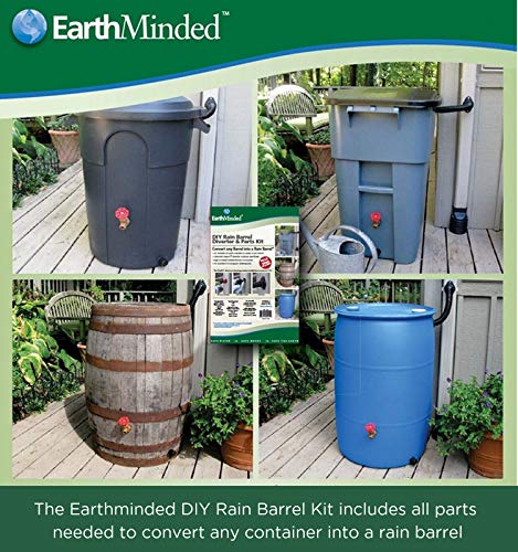 Earthminded Rain Barrel Diverter And Parts Kit, 2 Pack - For 2 X 3 And 3 X 4 Inch Downspouts, Includes Spigot And Downspout Water Diverter - Convert Containers Into Rain Barrels - Rbk-0001 #TOP1